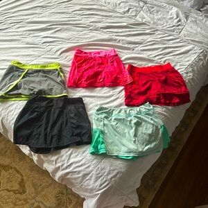 5 girls tennis skirts/skorts - various sizes between 6x and 10/12 - super cute!